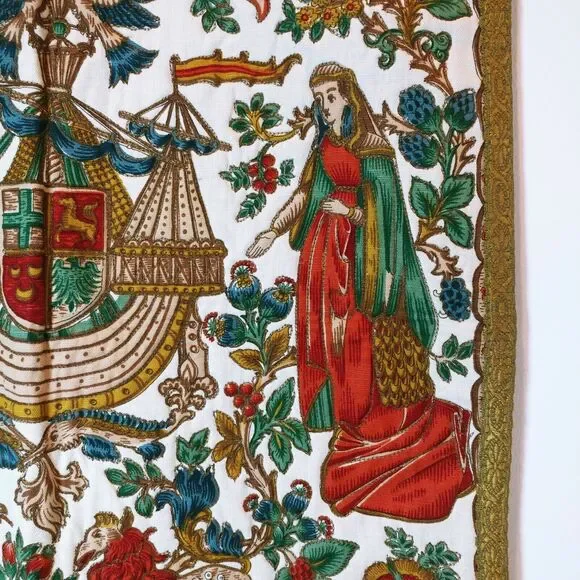 Large Wall Hanging Tapestry 15 Century French 26 x 22 Gorgeous detail Stunning - Picture 8 of 12